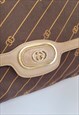 AUTHENTIC GUCCI VINTAGE MONOGRAM CAMEL / TAN AND BROWN BAG