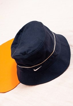 Vintage Nike Bucket Hat Y2K Fisherman's Cap in Blue