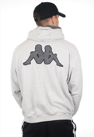 VINTAGE KAPPA SMALL LOGO FULL ZIP HOODIE SWEATSHIRT