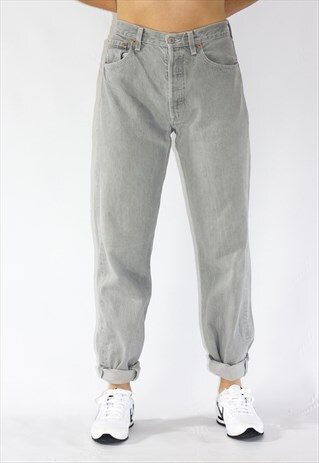 VINTAGE 90'S 501 LIGHT GREY BOYFRIEND LEVI JEANS