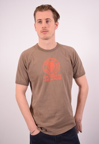 VINTAGE GUESS T-SHIRT TOP BROWN