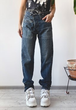 Vintage 00s Y2K Blue Relaxed Straight Leg Skater Denim Jeans