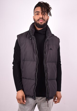 ROBE DI KAPPA MENS VINTAGE PADDED GILET XL BLACK 90'S