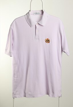 Vintage Burberry Logo Polo Shirt Purple Size M
