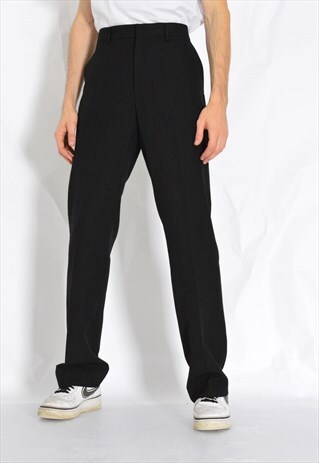 Y2K DARK GREY PINSTRIPE STRIPED PANTS