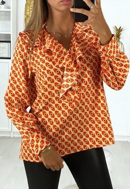 Geometric blouse in vintage seventies style
