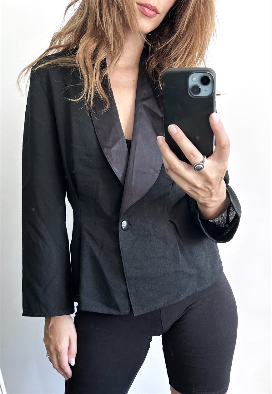 Black Crop Victorian Blazer