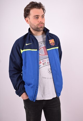 NIKE MENS VINTAGE TRACKSUIT TOP JACKET MEDIUM BLUE 90'S
