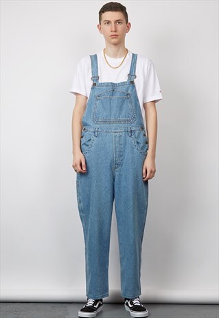 VINTAGE 90'S SUPER OVERSIZED MID-WASH DUNGAREES