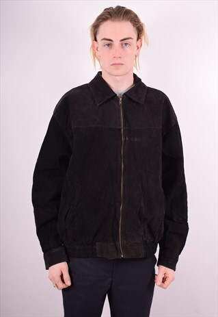 MENS VINTAGE HARRINGTON JACKET XL BLACK 90S