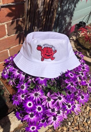WHITE KOOL AID RAVE BUCKET HAT