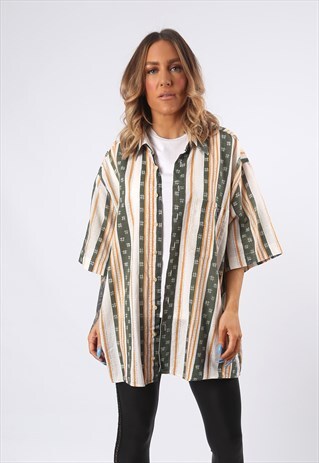 PRINT PATTERNED SHIRT OVERSIZED FITTED UK 20 - 22 (EDH)