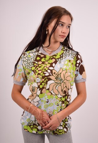 VINTAGE MOSCHINO T-SHIRT TOP FLORAL MULTI