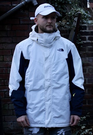 THE NORTH FACE THICK INSULATED WHITE HYVENT COAT XL