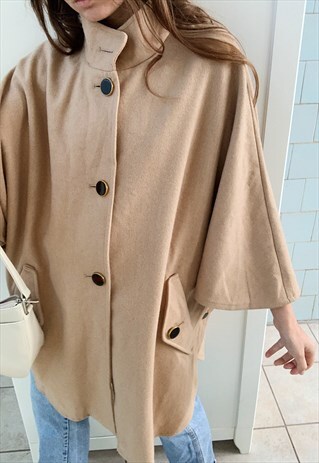VINTAGE 80S CLASSY THICK MIDSEASON SWING COAT CAPE