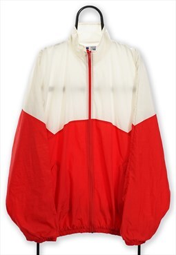 Russel Athletic Vintage White and Red Windbreaker Jacket