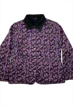 Barbour Vintage Ladies Purple Floral Quilted Jacket