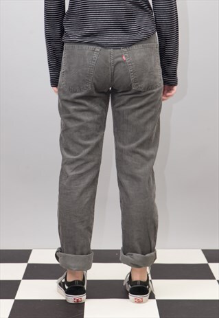 VINTAGE GREY CORDUROY LEVI'S TROUSERS JEANS