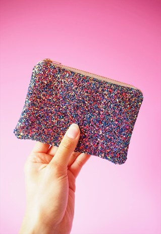 DARK PURPLE GLITTER COIN PURSE