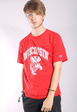 VINTAGE CHAMPION WISCONSIN T-SHIRT