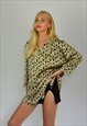 VINTAGE TOP BLACK AND GOLD METALLIC SHIRT / TOP