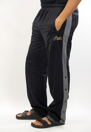 ASICS TRACK PANTS / JOGGERS / SIDE BUTTON PANTS