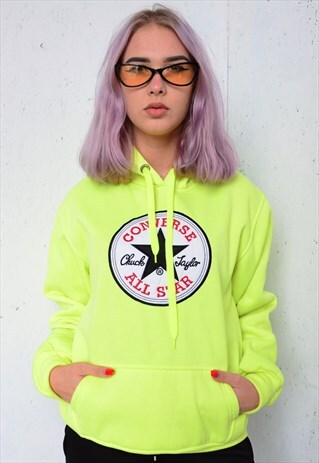 VINTAGE CONVERSE NEON YELLOW HOODIE