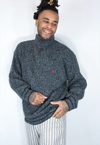 RALPH LARE EMBROIDED 1/4 ZIP SWEATSHIRT