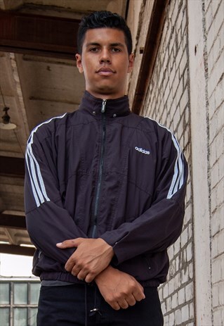 VINTAGE RETRO ADIDAS BLACK SHELL JACKET