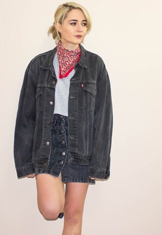 VINTAGE 90'S BOYFRIEND FIT LEVI'S BLACK DENIM JACKET