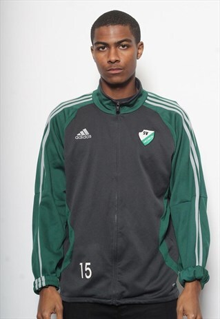 VINTAGE ADIDAS LOGO TRACK TOP JACKET GREEN