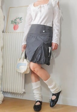 vintage twee high teen grey bubble skirt