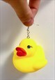handmade weird unisex yellow rubber duck festival earrings