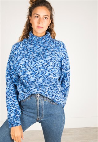 VINTAGE 80S KNIT TURTLE NECK JUMPER / R2889