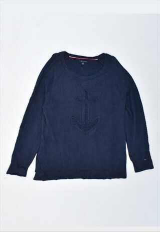 VINTAGE 90'S TOMMY HILFIGER JUMPER SWEATER NAVY BLUE