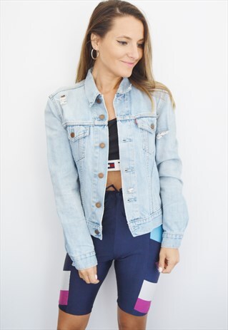 90S LEVIS VINTAGE DISTRESSED DENIM JACKET/SWEATSHIRT
