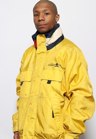 VINTAGE TOMMY HILFIGER SAILING JACKET FLAG YELLOW