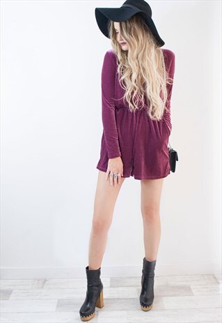 VIXEN VELVET WRAP PLAYSUIT