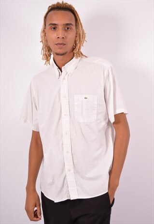 VINTAGE LACOSTE SHIRT CHECK WHITE
