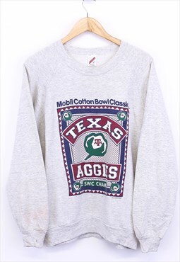 Vintage Texas Aggies Sweatshirt Grey Pullover With Graphic 