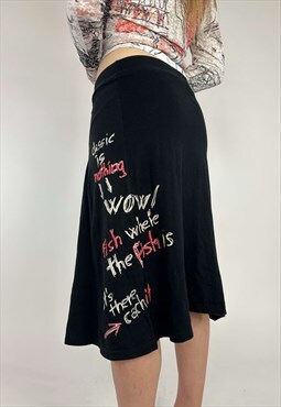 Vintage 00s Grunge Midi Skirt With Desigual Letters