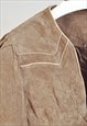 VINTAGE 90S SUEDE LEATHER JACKET IN BEIGE