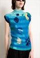 VINTAGE Y2K TANK TOP MICRO PLEATED POPCORN TOP