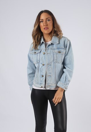 VINTAGE DENIM JACKET PAUSER UK 8 XS (COAM)