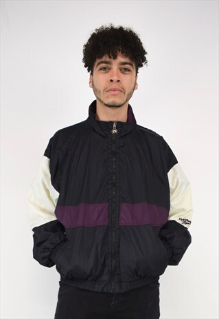 VINTAGE 90'S REEBOX BLACK, PURPLE AND CREAM JACKET