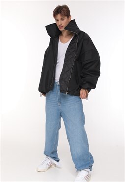 Oversize bomber jacket in mocca beige