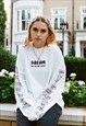 LONG SLEEVED T-SHIRT WHITE PARTY ON BRO MUSHROOM GRAPHIC