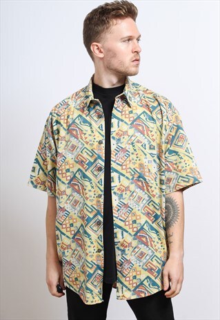 VINTAGE AZTEC PATTERNED SHIRT