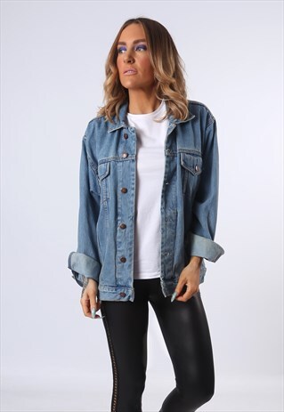 DENIM JACKET NEVADA STAR OVERSIZED FITTED UK 14 - 16 (ADBK)