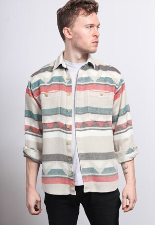 VINTAGE AZTEC PATTERNED SHIRT